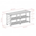 Keystone Bench, 2-Tier Shoe Storage, Teak