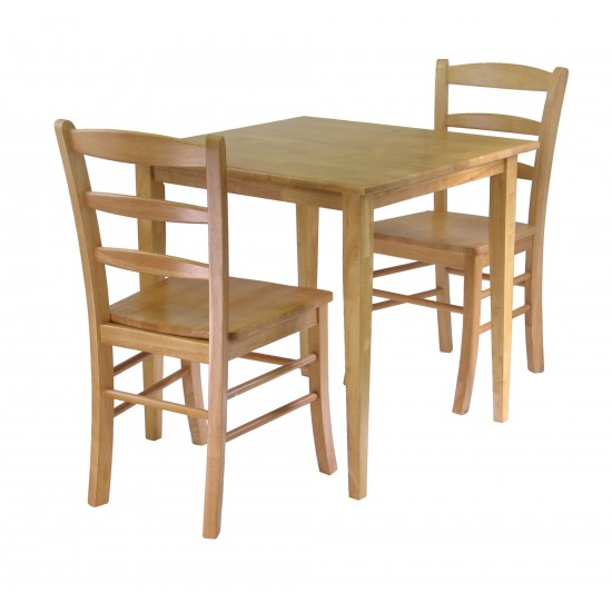 Groveland 3-Pc Dining Table with Ladder-back Chairs, Light Oak