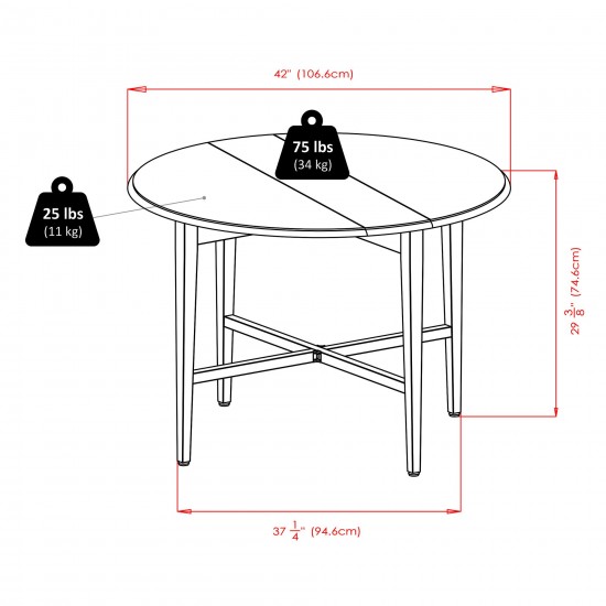 Hannah 3-Pc Drop Leaf Table with Ladder-back Chairs, Light Oak