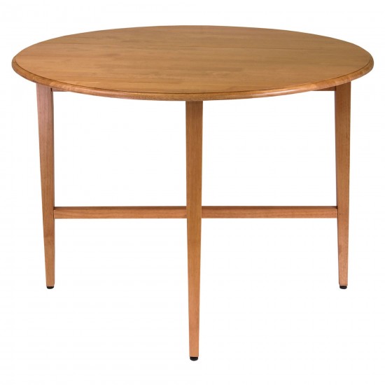 Hannah Double Drop Leaf Round Dining Table, Light Oak