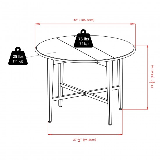 Hannah Double Drop Leaf Round Dining Table, Light Oak