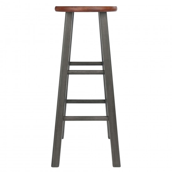 Ivy Bar Stool, Rustic Teak and Gray