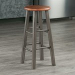 Ivy Bar Stool, Rustic Teak and Gray