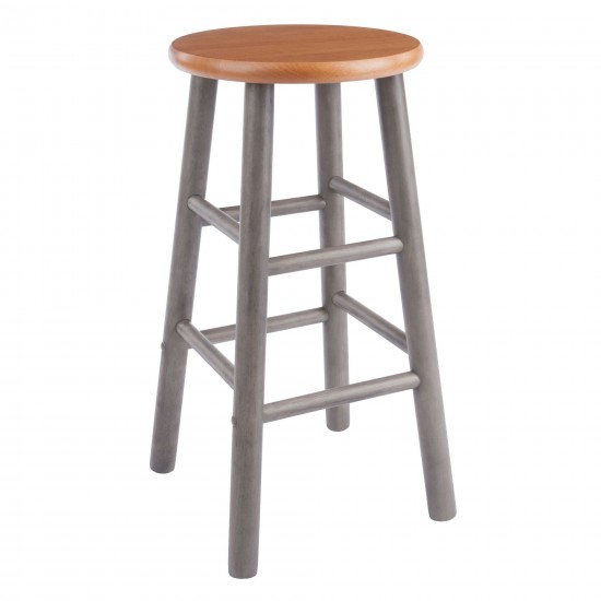 Huxton 2-Pc Counter Stool Set, Gray and Teak