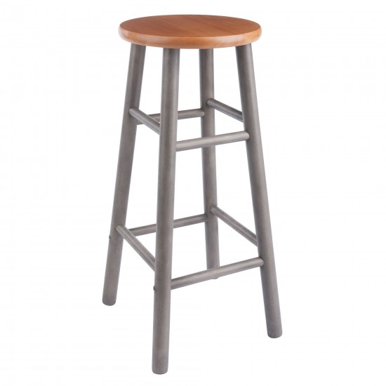 Huxton 2-Pc Bar Stool Set, Gray and Teak