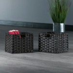 Melanie 2-Pc Foldable Woven Fiber Basket Set, Chocolate