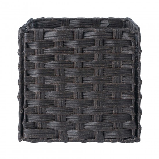 Melanie 3-Pc Foldable Woven Fiber Basket Set, Chocolate