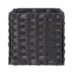 Melanie 3-Pc Foldable Woven Fiber Basket Set (3 squares), Chocolate