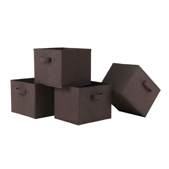 Capri 4-Pc Foldable Fabric Basket Set, Chocolate