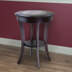 Cassie Round Accent Table, Cappuccino