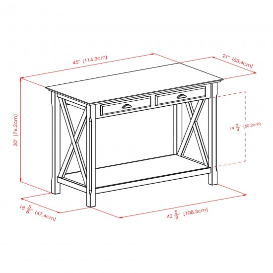 Xola Consol Table, 2-Drawer, Cappuccino