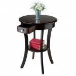 Sasha Round Accent Table, Cappuccino