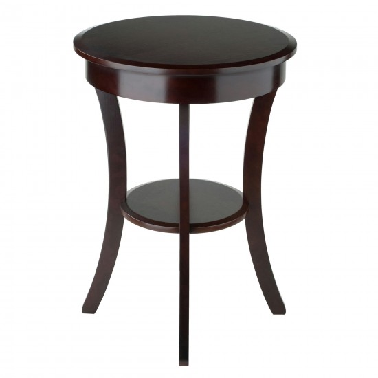 Sasha Round Accent Table, Cappuccino