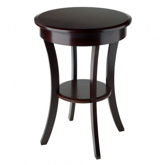 Sasha Round Accent Table, Cappuccino