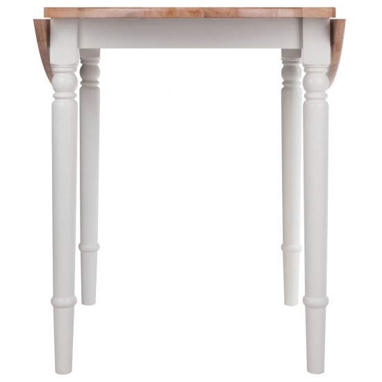 Sorella Round Drop Leaf Table, Natural and White