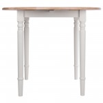 Sorella Round Drop Leaf Table, Natural and White