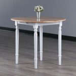 Sorella Round Drop Leaf Table, Natural and White