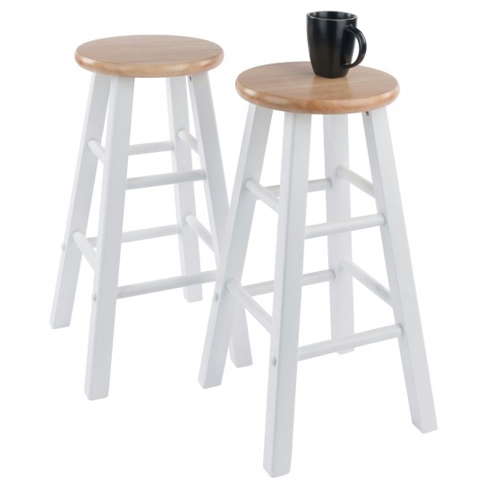 Element 2-Pc Counter Stool Set, Natural and White