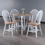 Sorella 5-Pc Drop Leaf Dining Table with Windsor Chairs, Natural and White