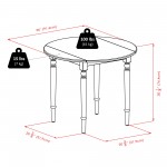 Sorella 3-Pc Drop Leaf Dining Table with Windsor Chairs, Natural and White
