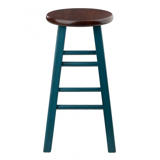 Ivy Counter Stool, Rustic Teal and Walnut