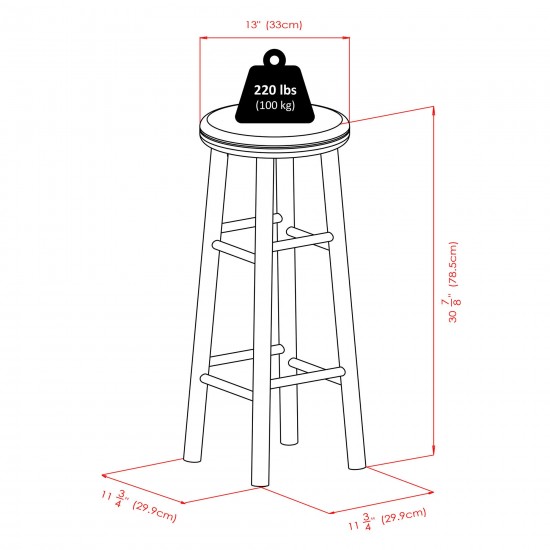 Oakley Swivel Seat Bar Stools, 2-Pc Set, Cherry