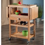 Barton Utility Kitchen Cart, Drop Leaf, Bamboo