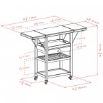 Barton Utility Kitchen Cart, Drop Leaf, Bamboo