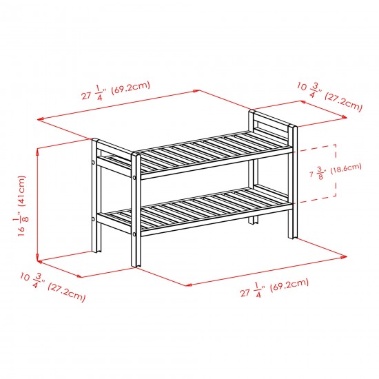 Mercury 2-Pc Stackable Shoe Rack Set, Natural