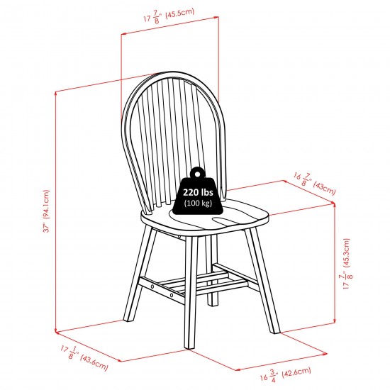 Windsor 2-Pc Chair Set, Natural