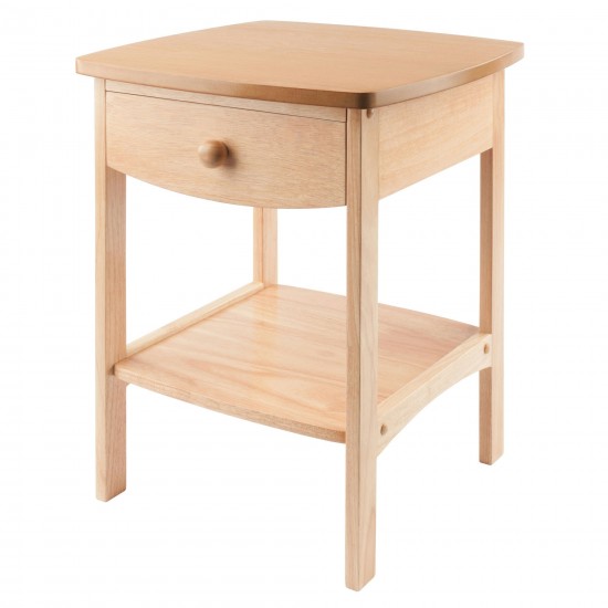 Claire Curved Accent Table, Nightstand, Natural