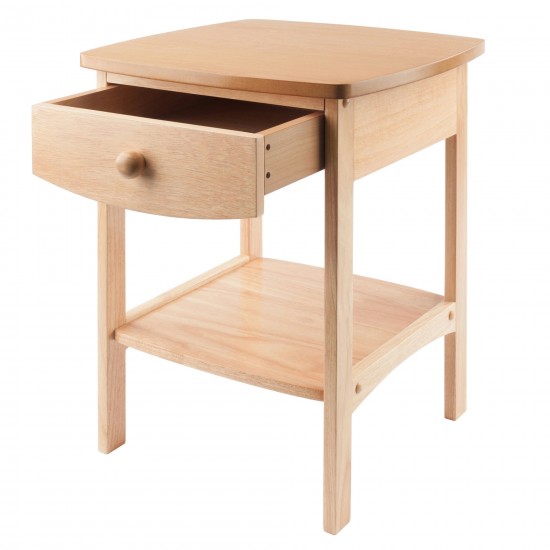 Claire Curved Accent Table, Nightstand, Natural