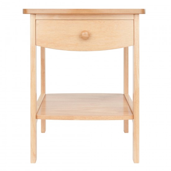 Claire Curved Accent Table, Nightstand, Natural