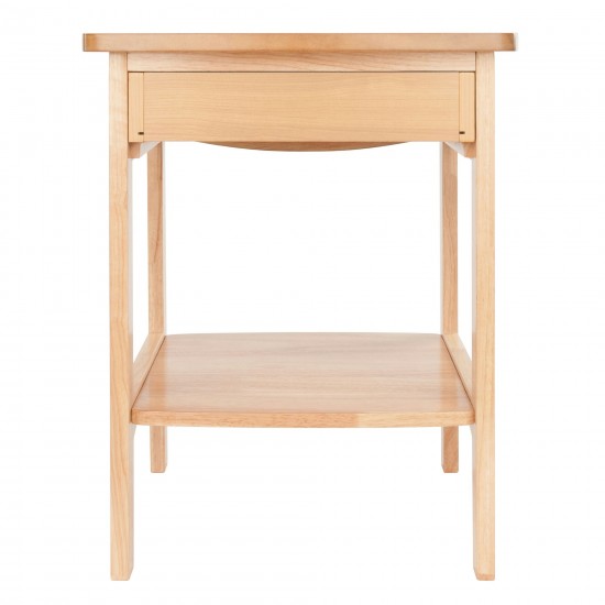 Claire Curved Accent Table, Nightstand, Natural