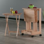 Brienda 5-Pc Snack Table Set, Flip Top, Natural