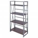 Isa 4-Tier Shelf, Graphite and Walnut