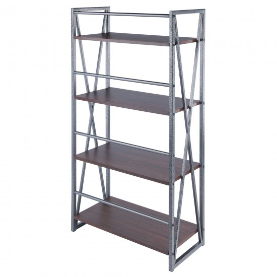 Isa 4-Tier Shelf, Graphite and Walnut