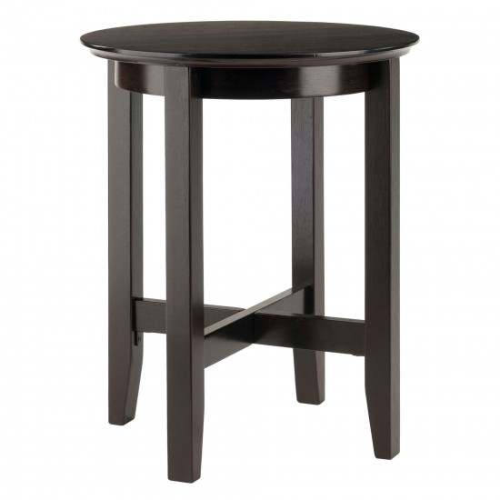Toby Round Accent End Table, Black