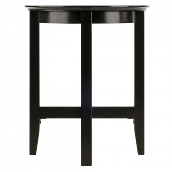 Toby Round Accent End Table, Black