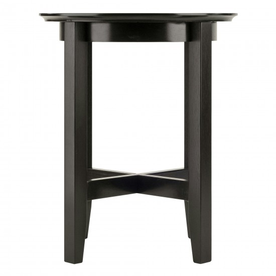 Toby Round Accent End Table, Black