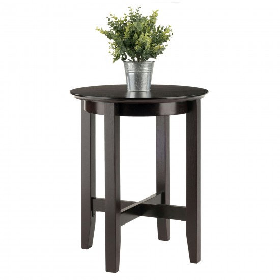 Toby Round Accent End Table, Black