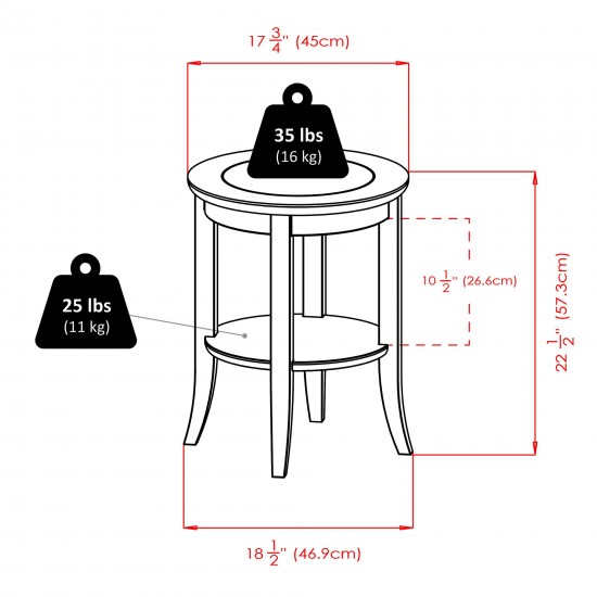 Genoa End Table, Espresso