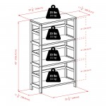 Capri 7-Pc Storage Shelf with 6 Foldable Fabric Baskets, Espresso and Black