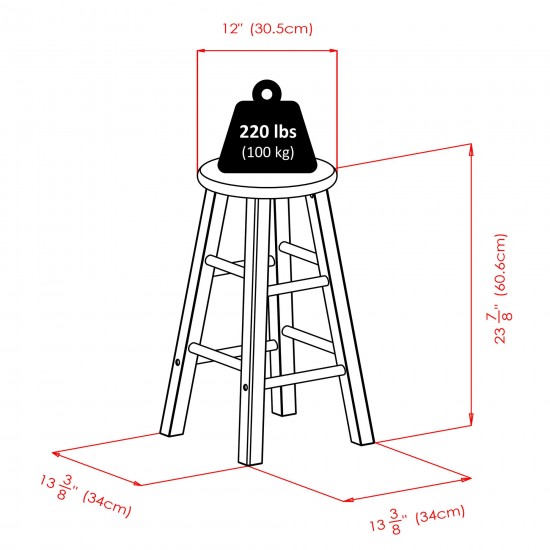 Element 2-Pc Counter Stool Set, Espresso