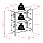 Torino 3-Pc Storage Shelf with 2 Foldable Fabric Baskets, Espresso and Chocolate