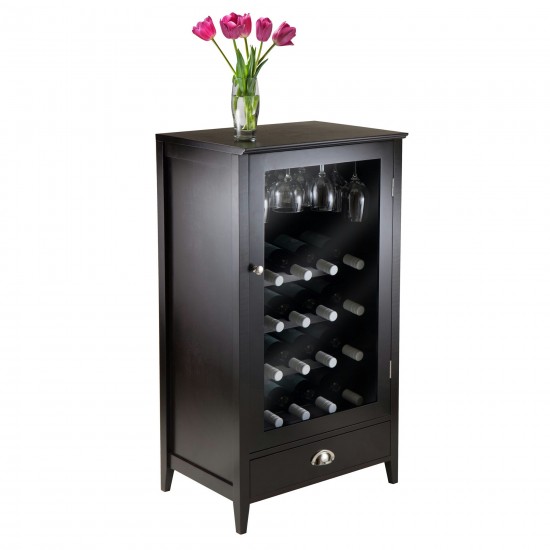 Bordeaux 20-Bottle Wine Cabinet, Espesso