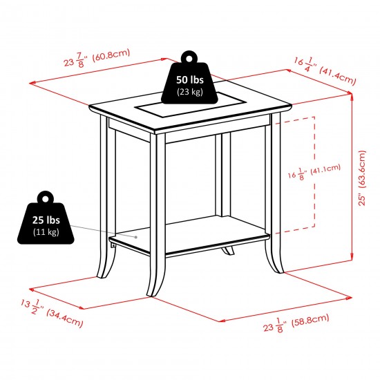 Genoa Rectangular End Table, Espresso