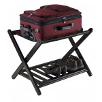 Reese Luggage Rack with Shelf, Espresso