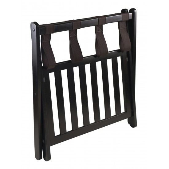 Reese Luggage Rack with Shelf, Espresso