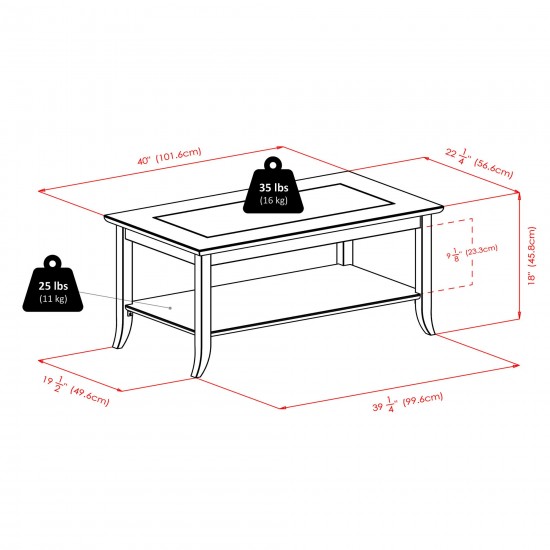 Genoa Rectangular Coffee Table, Espresso